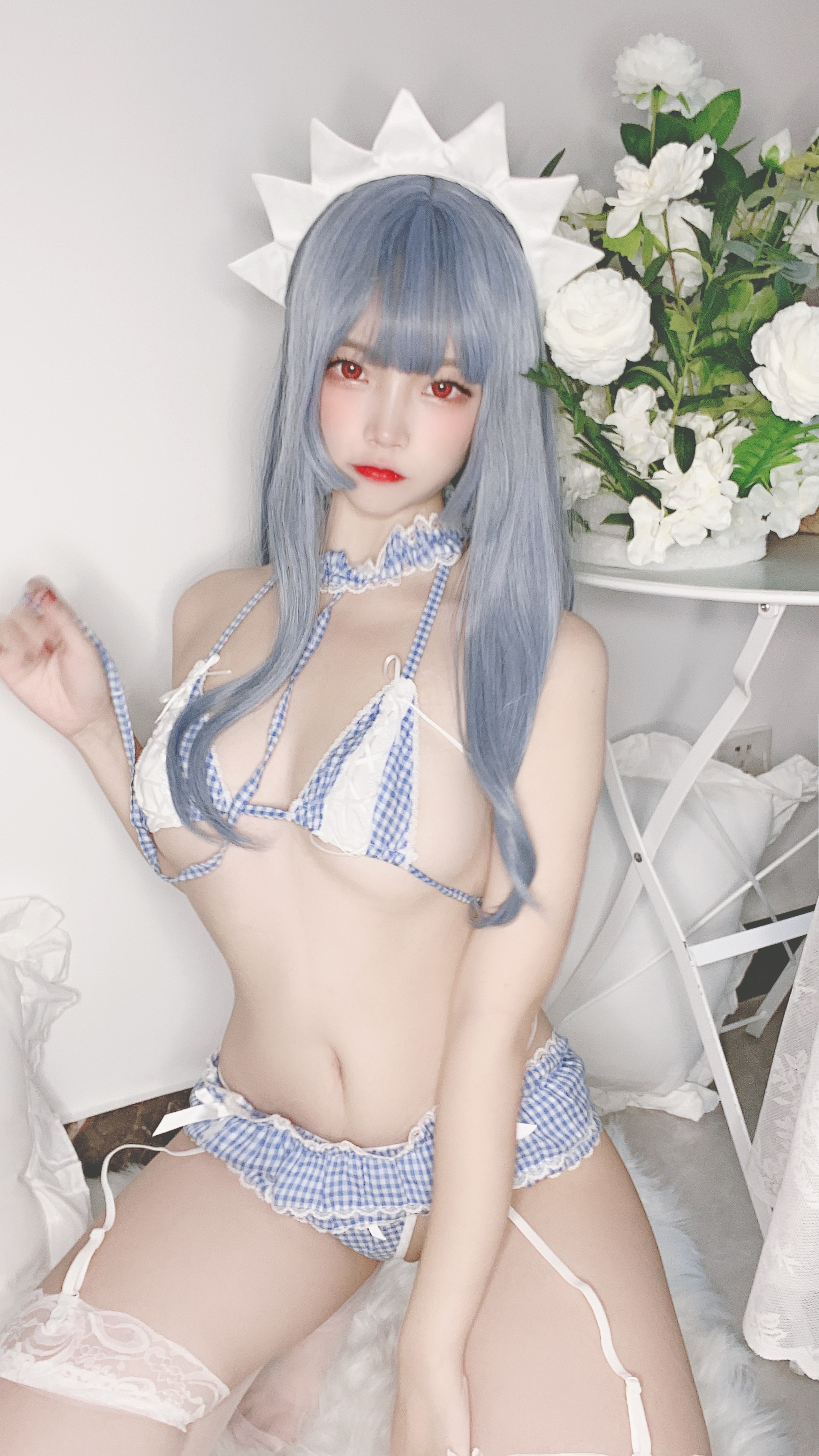 图片[1]-二佐Nisa – NO.094 二佐 私房自拍蓝格比基尼女仆 [40P]-XikXak